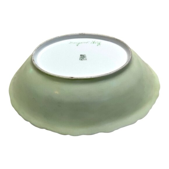 Signed Margaret Wolf T&V Limoges France Hand-Painted Antique Floral Bowl – Gold - Picture 7 of 8